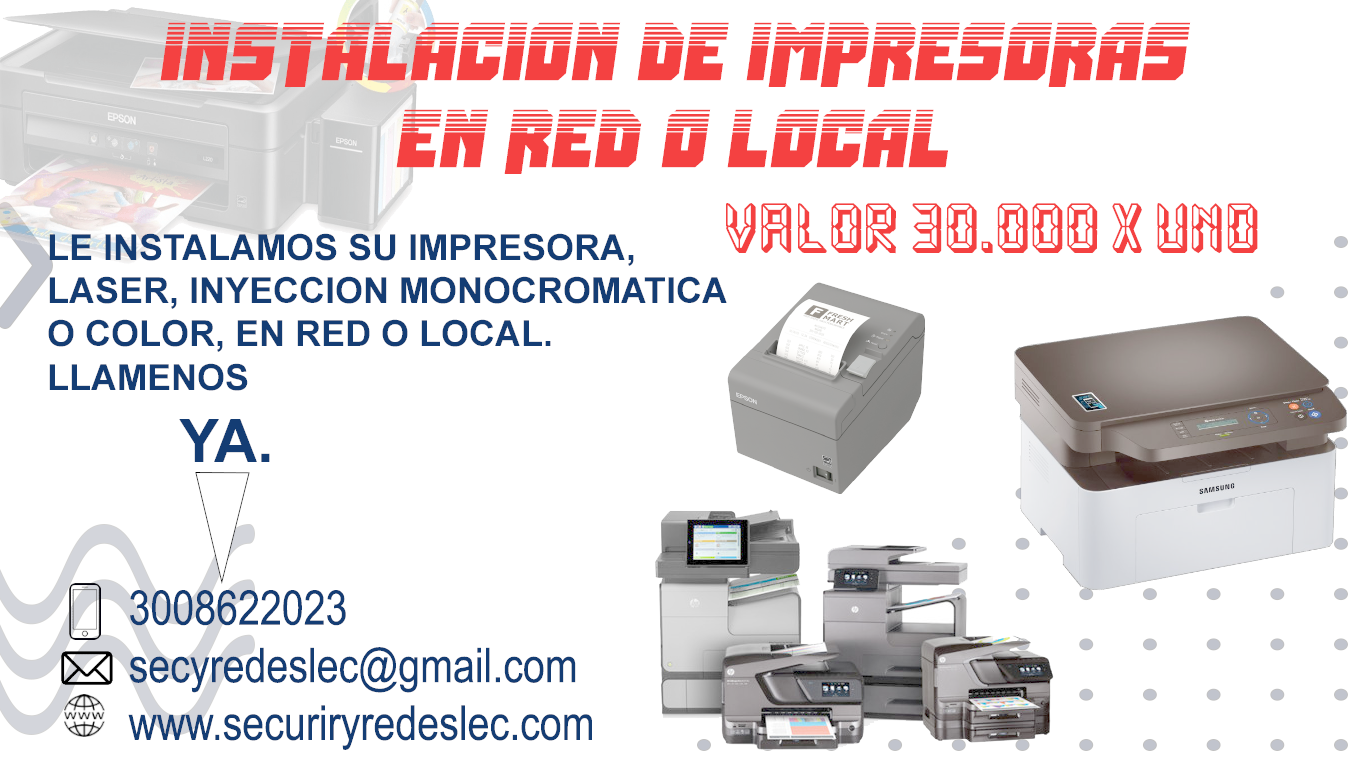 Instalación de Impresoras en Red o Local